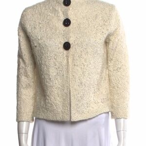 Roberto Cavalli Cream Textured Women's Jacket